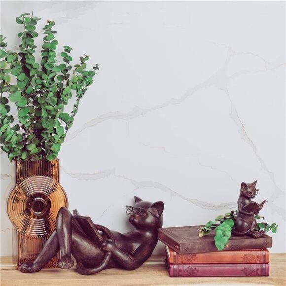 Cat Figurine - Cute Cat Statue - Whimsical Cat Decor for Cat Lovers - Picture 5 of 8